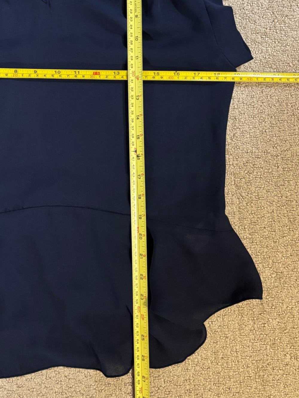 Spense | Navy Blue Peplum Top (M) - Picture 10 of 10
